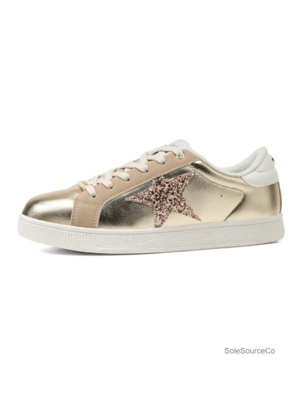 Glitter Star Sneakers Sparkly Lace-Up Wedding Bridal Casual Shoes